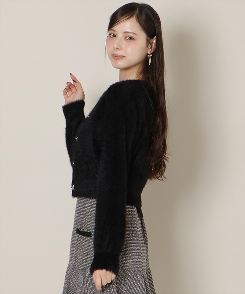 WILLSELECTION（ウィルセレクション）の「リボンボタンフェザーカーディガン（カーディガン/ボレロ・レディース・ブルー/オフホワイト/ブラック/ベージュ/ピンク・FREE）」の22枚目の写真