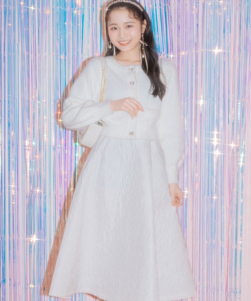 WILLSELECTION（ウィルセレクション）の「リボンボタンフェザーカーディガン（カーディガン/ボレロ・レディース・ブルー/オフホワイト/ブラック/ベージュ/ピンク・FREE）」の20枚目の写真