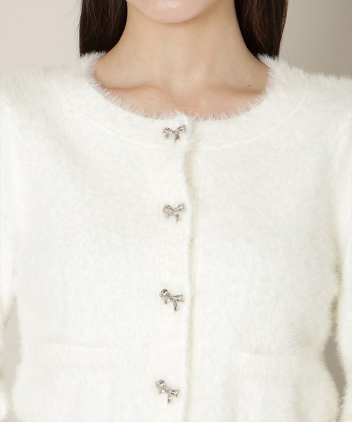 WILLSELECTION（ウィルセレクション）の「リボンボタンフェザーカーディガン（カーディガン/ボレロ・レディース・ブルー/オフホワイト/ブラック/ベージュ/ピンク・FREE）」の14枚目の写真