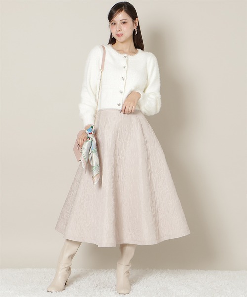 WILLSELECTION（ウィルセレクション）の「リボンボタンフェザーカーディガン（カーディガン/ボレロ・レディース・ブルー/オフホワイト/ブラック/ベージュ/ピンク・FREE）」の17枚目の写真