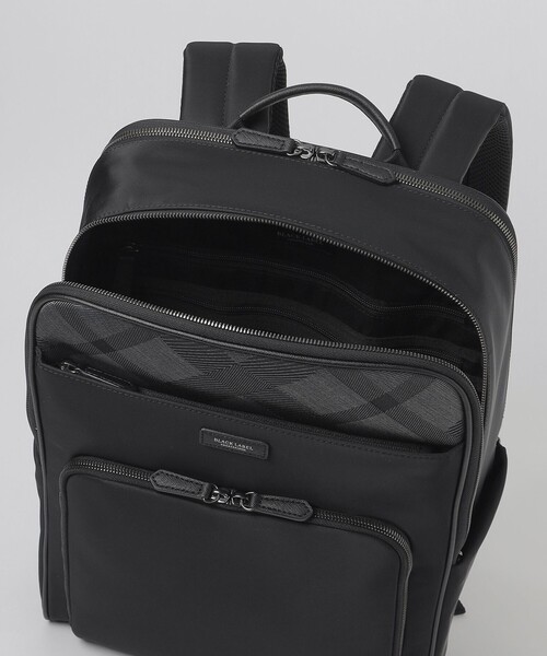 BLACK LABEL CRESTBRIDGE（ブラックレーベル・クレストブリッジ）の「ナイロンコンビカルゼシャドークレストブリッジチェックビジネスバックパック（バックパック/リュック・メンズ・ブラック/ネイビー・FREE）」の4枚目の写真
