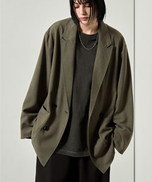 Alfred Alex（アルフレッドアレックス）の「【Alfred Alex】ウールライク ルーズシルエット ダブルテーラードジャケット【セットアップ対応】（テーラードジャケット）」