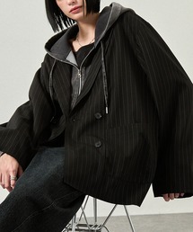 Alfred Alex（アルフレッドアレックス）の「【Alfred Alex】ウールライク ルーズシルエット ダブルテーラードジャケット【セットアップ対応】（テーラードジャケット）」