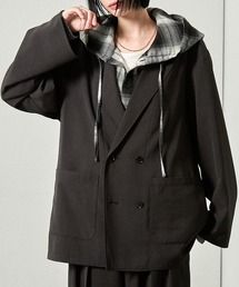 Alfred Alex（アルフレッドアレックス）の「【Alfred Alex】Oversized Double-Breasted Jacket   ウールライク オーバーサイズ ダブルテーラードジャケット【セットアップ対応】（テーラードジャケット）」