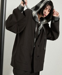 Alfred Alex（アルフレッドアレックス）の「【Alfred Alex】ウールライク ルーズシルエット ダブルテーラードジャケット【セットアップ対応】（テーラードジャケット）」