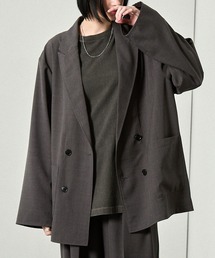 Alfred Alex（アルフレッドアレックス）の「【Alfred Alex】ウールライク ルーズシルエット ダブルテーラードジャケット【セットアップ対応】（テーラードジャケット）」