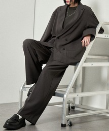 Alfred Alex（アルフレッドアレックス）の「【Alfred Alex】Oversized Double-Breasted Jacket   ウールライク オーバーサイズ ダブルテーラードジャケット【セットアップ対応】（テーラードジャケット）」