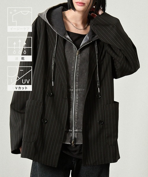Alfred Alex】Oversized Double-Breasted Jacket / ウールライク 
