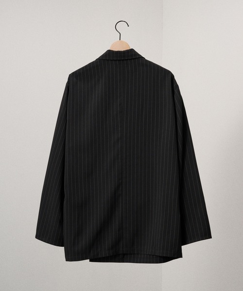 Alfred Alex（アルフレッドアレックス）の「【Alfred Alex】ウールライク ルーズシルエット ダブルテーラードジャケット【セットアップ対応】（テーラードジャケット・メンズ・ブラック系/スミクロ/スモークグレー/グレー・L/M/S）」の13枚目の写真