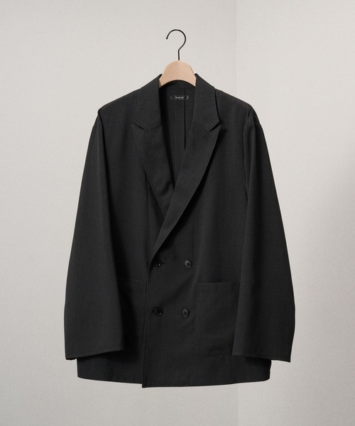 Alfred Alex（アルフレッドアレックス）の「【Alfred Alex】ウールライク ルーズシルエット ダブルテーラードジャケット【セットアップ対応】（テーラードジャケット・メンズ・ブラック系/スミクロ/スモークグレー/グレー・L/M/S）」の6枚目の写真