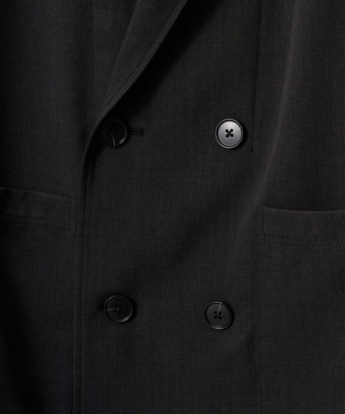 Alfred Alex（アルフレッドアレックス）の「【Alfred Alex】ウールライク ルーズシルエット ダブルテーラードジャケット【セットアップ対応】（テーラードジャケット・メンズ・ブラック系/スミクロ/スモークグレー/グレー・L/M/S）」の21枚目の写真