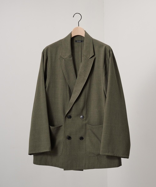 Alfred Alex（アルフレッドアレックス）の「【Alfred Alex】ウールライク ルーズシルエット ダブルテーラードジャケット【セットアップ対応】（テーラードジャケット・メンズ・ブラック系/スミクロ/スモークグレー/グレー・L/M/S）」の15枚目の写真