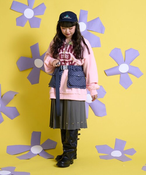 CIAOPANIC（チャオパニック）の「【Me＋Me/ミープラスミー】マルチウェイポケット付プリーツスカート（スカート・レディース・グレー/ブラック・ONE SIZE）」の6枚目の写真