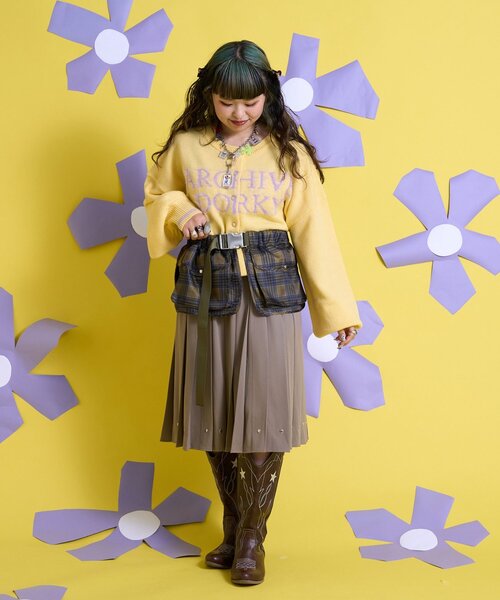 CIAOPANIC（チャオパニック）の「【Me＋Me/ミープラスミー】マルチウェイポケット付プリーツスカート（スカート・レディース・グレー/ブラック・ONE SIZE）」の17枚目の写真