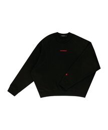 COVER STITCH SWEATSHIRT WITH A EMBROIDERY LOGO_BLACK