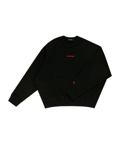 COVER STITCH SWEATSHIRT WITH A EMBROIDERY LOGO_BLACK