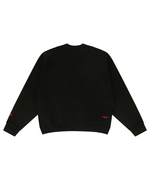 HONGWOOSUNG(ホンウソン)の「COVER STITCH SWEATSHIRT WITH A EMBROIDERY LOGO_BLACK(スウェット・メンズ・その他・M/L)」の2枚目の写真