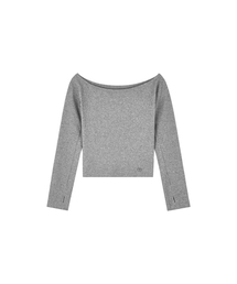 オフショルダーTシャツ (ライトグレー)