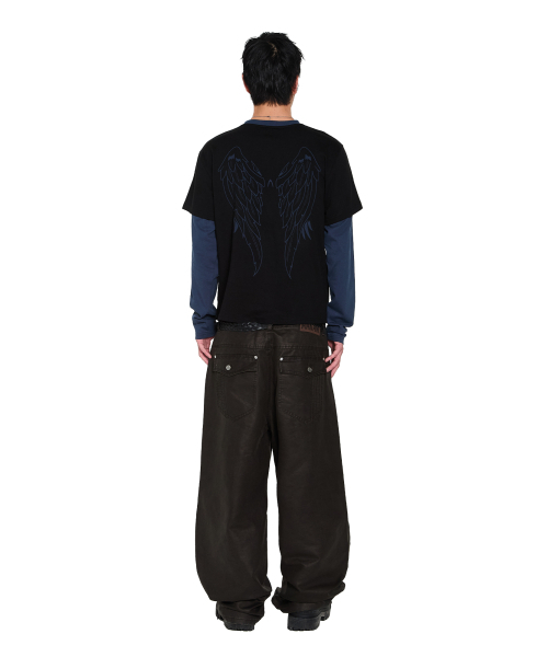 AAKAM（アーカム）の「Knee Panel Washed Leather Pants (Black)（その他パンツ・レディース・その他・2/1）」の5枚目の写真