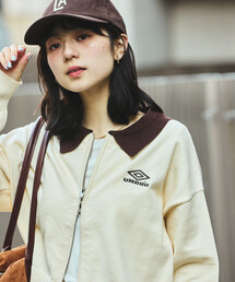UMBRO（アンブロ）の「UMBRO × FREAK'S STORE/アンブロ 別注 COTTON ZIP KNIT/コットン ジップニット カーディガン/配色襟 カーディガン（ニット/セーター）」