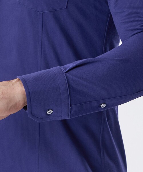 EPOCA UOMO（エポカウォモ）の「ブライトポリエステルロングスリーブシャツ（シャツ/ブラウス・メンズ・ホワイト/ブルー/ライトグレー・46/48）」の10枚目の写真