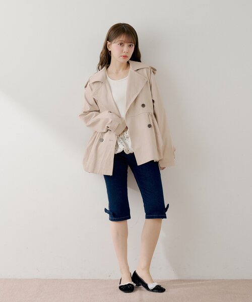 Chico(チコ)の「【SALON by Chico】バルーンミディトレンチコート(トレンチコート・レディース・ブラック/キャメル/ベージュ/ブルー・FREE)」の10枚目の写真