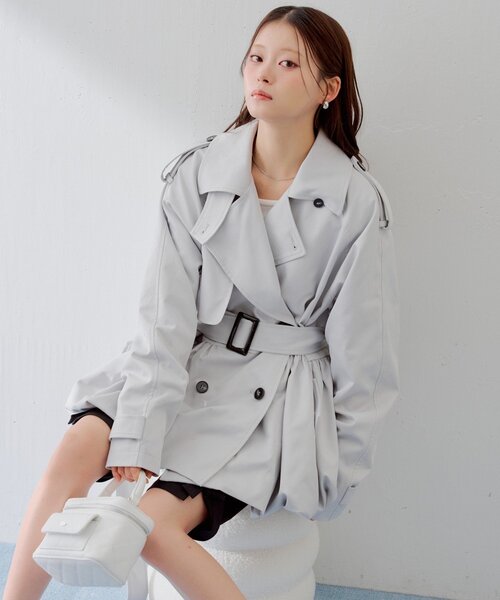 【SALON by Chico】バルーンミディトレンチコート　新品 SALON by Chico】バルーンミディトレンチコート（トレンチコート