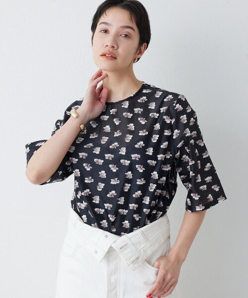 THE PAUSE（ザ ポーズ）の「【THE PAUSE】フラワージャガードブラウス（シャツ/ブラウス・レディース・ブラック/イエロー・FREE）」の2枚目の写真