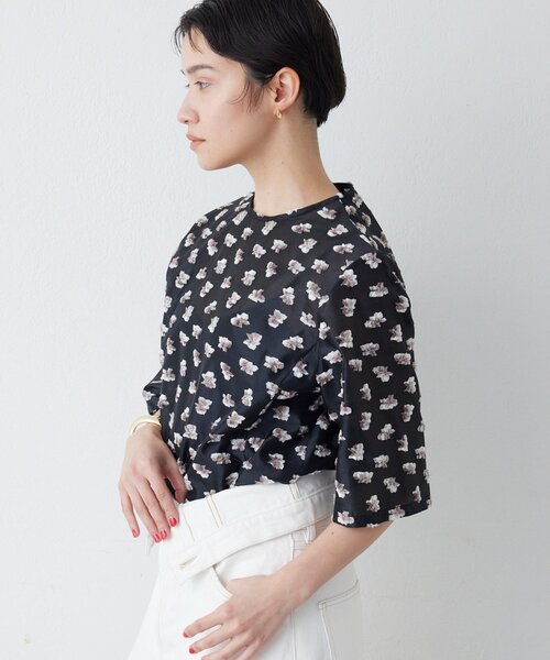 THE PAUSE（ザ ポーズ）の「【THE PAUSE】フラワージャガードブラウス（シャツ/ブラウス・レディース・ブラック/イエロー・FREE）」の5枚目の写真