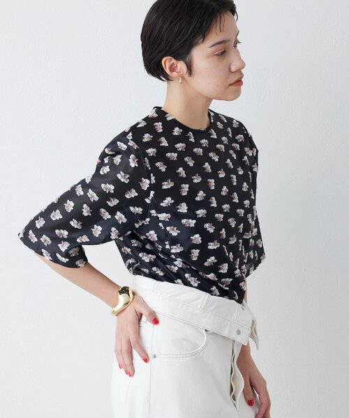 THE PAUSE（ザ ポーズ）の「【THE PAUSE】フラワージャガードブラウス（シャツ/ブラウス・レディース・ブラック/イエロー・FREE）」の8枚目の写真