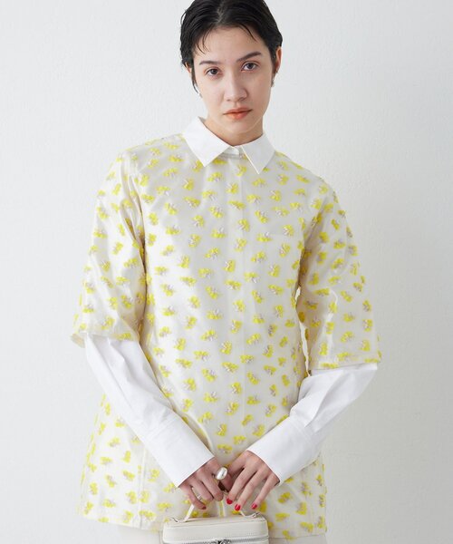 THE PAUSE（ザ ポーズ）の「【THE PAUSE】フラワージャガードブラウス（シャツ/ブラウス・レディース・ブラック/イエロー・FREE）」の14枚目の写真