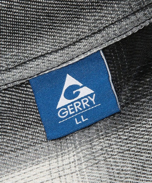GERRY（ジェリー）の「GERRY (ジェリー) チェック シャツ 長袖 メンズ ユニセックス オンブレチェック ロゴ刺繍 ネルシャツ（シャツ/ブラウス・メンズ・ホワイト/ブラック/ブルー・LL/L/M）」の12枚目の写真