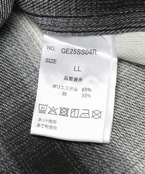 GERRY（ジェリー）の「GERRY (ジェリー) チェック シャツ 長袖 メンズ ユニセックス オンブレチェック ロゴ刺繍 ネルシャツ（シャツ/ブラウス・メンズ・ホワイト/ブラック/ブルー・LL/L/M）」の13枚目の写真