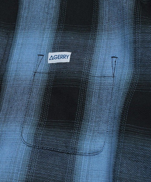 GERRY（ジェリー）の「GERRY (ジェリー) チェック シャツ 長袖 メンズ ユニセックス オンブレチェック ロゴ刺繍 ネルシャツ（シャツ/ブラウス・メンズ・ホワイト/ブラック/ブルー・LL/L/M）」の15枚目の写真