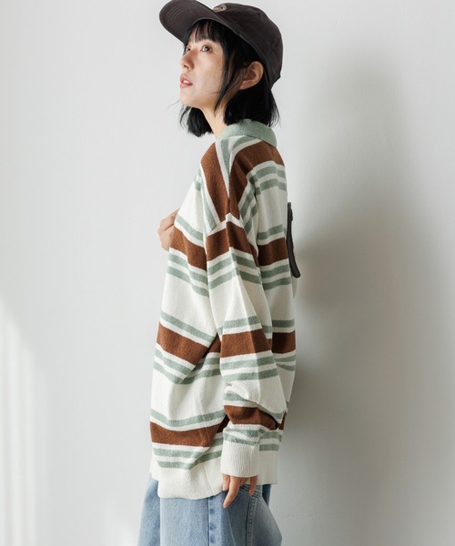 PBLIM（ページボーイリム）の「《UNISEX》プレッピーラガーニット（ニット/セーター・レディース・ブルー/グリーン・FREE）」の5枚目の写真