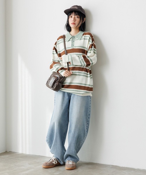 PBLIM（ページボーイリム）の「《UNISEX》プレッピーラガーニット（ニット/セーター・レディース・ブルー/グリーン・FREE）」の7枚目の写真