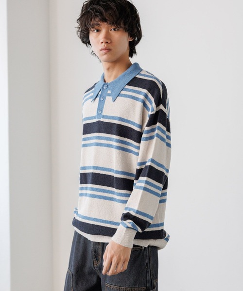 PBLIM（ページボーイリム）の「《UNISEX》プレッピーラガーニット（ニット/セーター・レディース・ブルー/グリーン・FREE）」の11枚目の写真