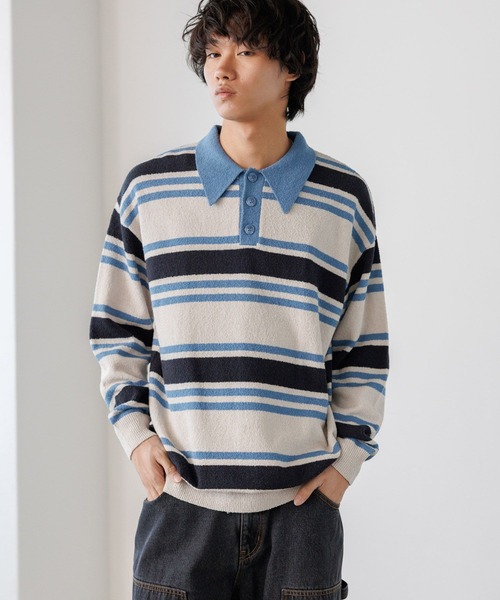 PBLIM（ページボーイリム）の「《UNISEX》プレッピーラガーニット（ニット/セーター・レディース・ブルー/グリーン・FREE）」の13枚目の写真