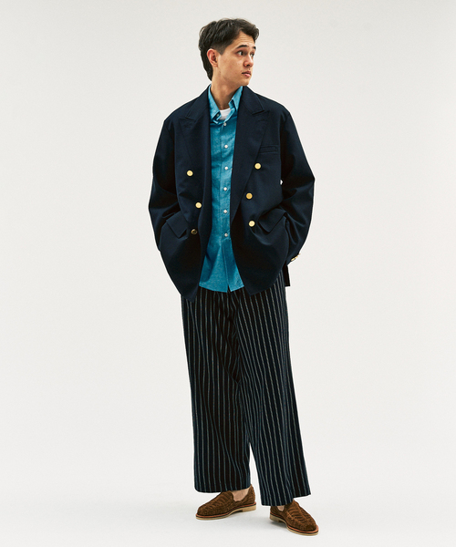 417 EDIFICE（フォーワンセブンエディフィス）の「【MOONLIGHT CLOTHING】YUP Wジャケット（テーラードジャケット・メンズ・ネイビー/ダークブルー/ブラウン・40/38/42）」の4枚目の写真