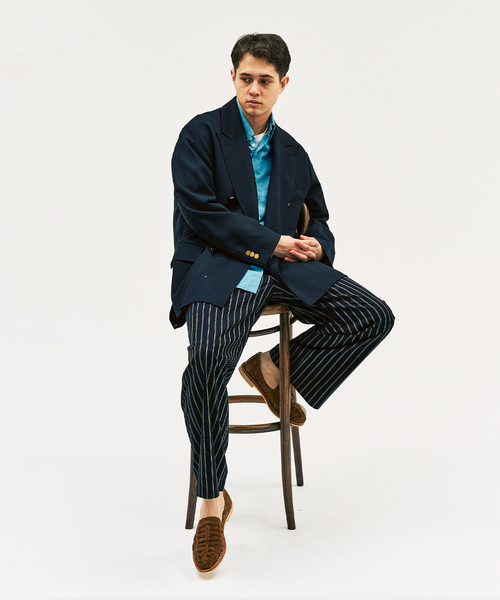 417 EDIFICE（フォーワンセブンエディフィス）の「【MOONLIGHT CLOTHING】YUP Wジャケット（テーラードジャケット・メンズ・ネイビー/ダークブルー/ブラウン・40/38/42）」の8枚目の写真