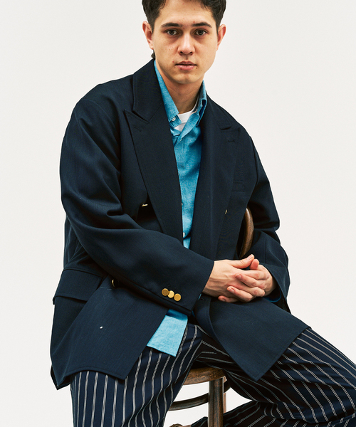 417 EDIFICE（フォーワンセブンエディフィス）の「【MOONLIGHT CLOTHING】YUP Wジャケット（テーラードジャケット・メンズ・ネイビー/ダークブルー/ブラウン・40/38/42）」の10枚目の写真