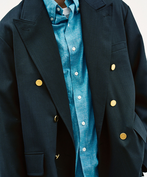 417 EDIFICE（フォーワンセブンエディフィス）の「【MOONLIGHT CLOTHING】YUP Wジャケット（テーラードジャケット・メンズ・ネイビー/ダークブルー/ブラウン・40/38/42）」の14枚目の写真