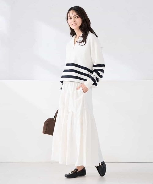 a.v.v(アーヴェヴェ)の「スキッパーボーダーニット(ニット/セーター・レディース・アイボリー/ホワイト・39)」の19枚目の写真