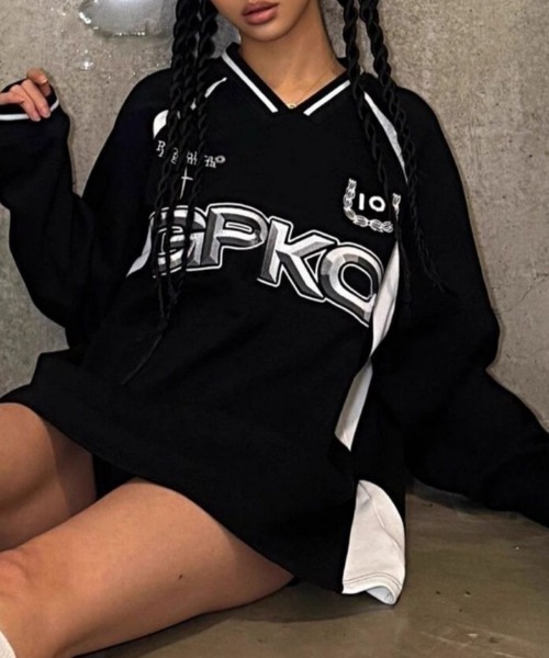 Vipoa(ヴィポア)の「モノトーンユニフォームスウェット(Tシャツ/カットソー・レディース・ブラック・FREE)」の10枚目の写真