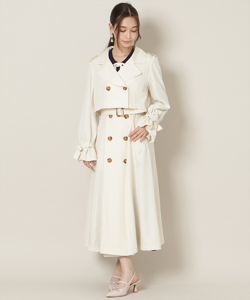 WILLSELECTION（ウィルセレクション）の「リボンスリーブ3WAYトレンチコート（トレンチコート・レディース・オフホワイト/ベージュ/アイボリー・FREE）」の4枚目の写真