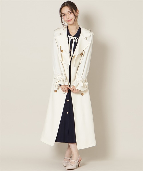 WILLSELECTION（ウィルセレクション）の「リボンスリーブ3WAYトレンチコート（トレンチコート・レディース・オフホワイト/ベージュ/アイボリー・FREE）」の9枚目の写真