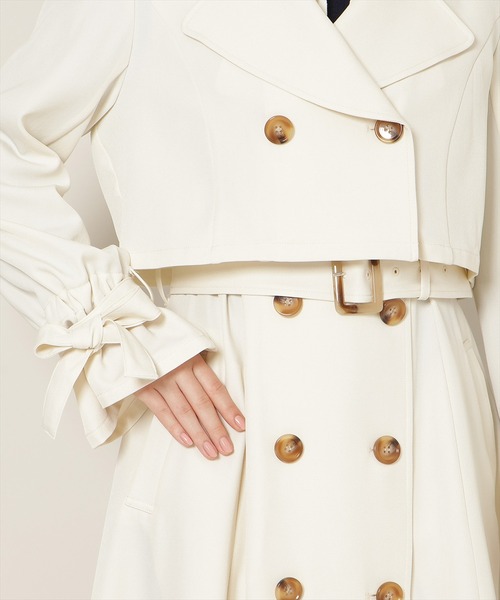 WILLSELECTION（ウィルセレクション）の「リボンスリーブ3WAYトレンチコート（トレンチコート・レディース・オフホワイト/ベージュ/アイボリー・FREE）」の10枚目の写真