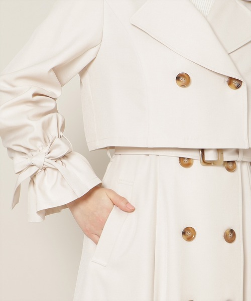 WILLSELECTION（ウィルセレクション）の「リボンスリーブ3WAYトレンチコート（トレンチコート・レディース・オフホワイト/ベージュ/アイボリー・FREE）」の20枚目の写真