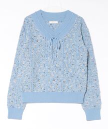 INGEBORG（インゲボルグ）の「アラン編みVネックセーター（ニット/セーター）」