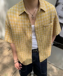 WYZ wear（ダブリューワイジィーウェア）の「オーバーサイズチェック柄半袖シャツ/ユニセックス（シャツ/ブラウス）」